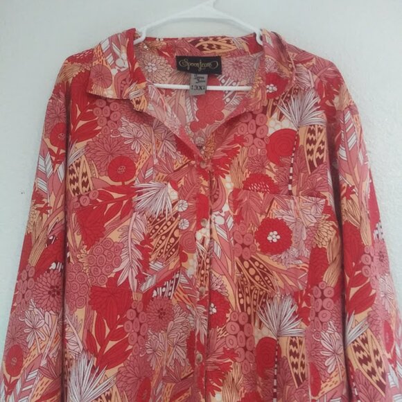 Spoon Jeans women's size 3X multicolored all over print top - Picture 2 of 14